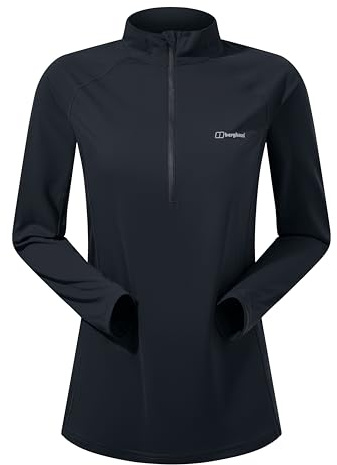 Berghaus Women's 24/7 Maternity Half Zipped Long Sleeve Tech T-shirt | Moisture Wicking | Breathable T-Shirt