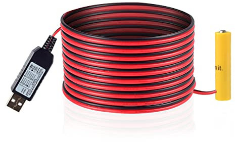 Battery Eliminator Replace Kit USB 5V to 1.5V 3V 4.5V 6V 9V Power Supply Converter 1 to 4pcs AA AAA Connect Cable 78INCH (1AAA-1.5V)