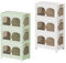 RMAN 6er Set Faltbare Aufbewahrungsbox 58L Stapelbare Kunststoff Aufbewahrungsboxen Faltbar Aufbewahrungskorb mit Deckel und Rädern für Schlafzimmer, Bad, Küche, Büro, Wohnzimmer…