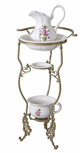 Juego para Lavarse con Soporte Antiguo Porcelana Lavabo lup049 Palazzo Exclusivo