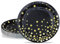 ZVK Pappteller, Goldfolie Partyteller ​23cm Partygeschirr Teller Set, Schwarz mit Golddruck Gepunktete 24 Stück Papier Geschirr Teller zum Brautparty, Jubiläums, Valentinstag, Babyparty
