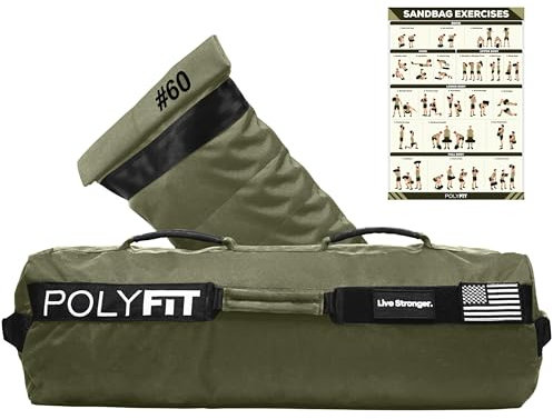 Polyfit Robuste Sandsäcke für Fitness, Grün, 27,2 kg