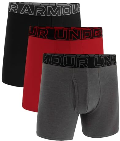 Under Armour Herren Boxershorts aus Performance-Baumwolle im 3er-Pack, 15 cm Beinlänge – atmungsaktiv, feuchtigkeitsableitend, weiches Tragegefühl, ganztägiger Komfort