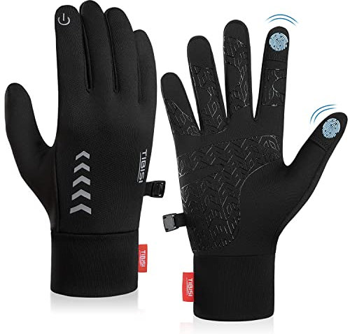 TIBISI Handschuhe Winter Thermo Warme Fahrradhandschuhe Herren Damen Winddichter Touchscreen Anti-Rutsch Outdoor Laufen Radsport Mountainbike Handschuhe
