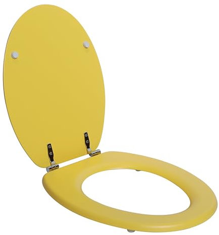 SENSEA - POP Toilet Lid - Oval - Max 150 kg - MDF FSC - Yellow - Toilet Lid - Toilet Seat - Toilet Seat