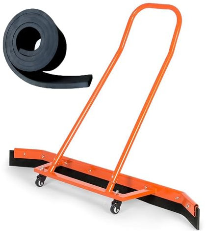 Spatola per Pavimenti Campo da Tennis Scopa per Pavimenti da Esterno Alluminio Resistente, Parcheggi/Tribunale/Cortile Spazzatrice Portatile con Spinta Ad Acqua con Lama in Schiuma Sostituibile