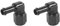 2 Set Aluminium 6AN AN6 Buchse Swivel Barb Fitting 90 Grad Adapter AN6 auf 9,5 mm, schwarz
