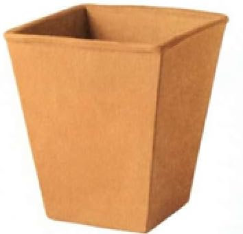 Vaso quadrato in terracotta Made in Italy – Fioriera in Cotto, lato cm 17, altezza 23 cm