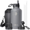 Isolierte Wasserflasche 2L, Coolflask Wasserflasche mit Strohhalm & 3 Deckeln, Isolierte Wasserflasche aus Edelstahl für Sport oder Büro, Doppeltes Vakuum auslaufsicher, Grau