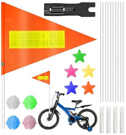 Nexoria Fahrradwimpel Kinder, Fahrradfahne Für Kinder Fahrradwimpel Mit Speichenreflektoren Fahrrad Fahne Fahrradanhänger Fahrrad Reflektoren Speichen Fahrrad Wimpel Mit Speichen Für Kinder