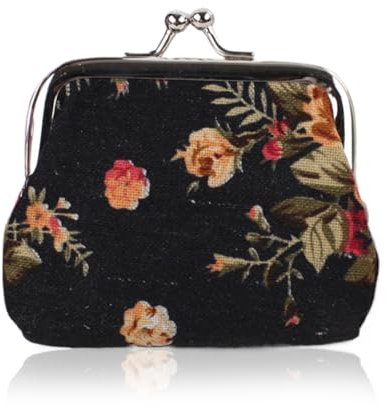Sac à Monnaie, Femmes Embrayage, Porte-Monnaie, Petit Portefeuille Rose Vintage, Mini Portefeuille, Portefeuille à Fermeture Clip, Coin Purse pour Femme