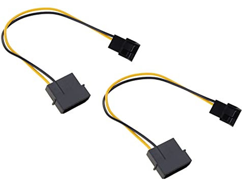 Oadnijuie 3-Pin Fan To 4-Pin Molex Pass-Through Power Adapter Cable 4-pin Molex/IDE To 3 Pin CPU Fan Power Cable Fan Cable Extension Connector
