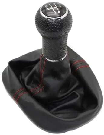Schaltknauf Für Seat Für Leon 2000 2001 Für Toledo 1999 2000 2001 5 Gang Schalthebel 23mm Loch Auto Schaltknauf Ledermanschette Rote Linie Schalthebelkopf