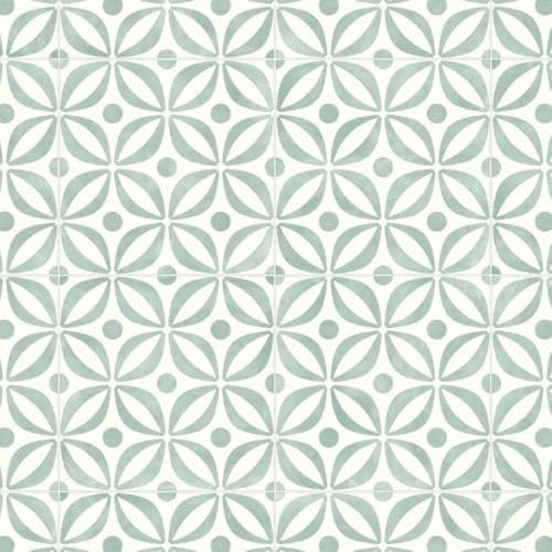 Geometric Spring Tile Effect Vinyl Flooring, slip resistant vinyl roll flooring for kitchen, bathroom, hallway, living space in 2, 3 and 4 metre widths (Portobello, 1m x 2m)