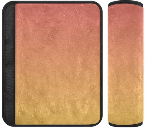 Joitme Gurtpolster aus weichem Polyester-Flanell, verstellbar, für Autositzgurte, Gelb / Orange