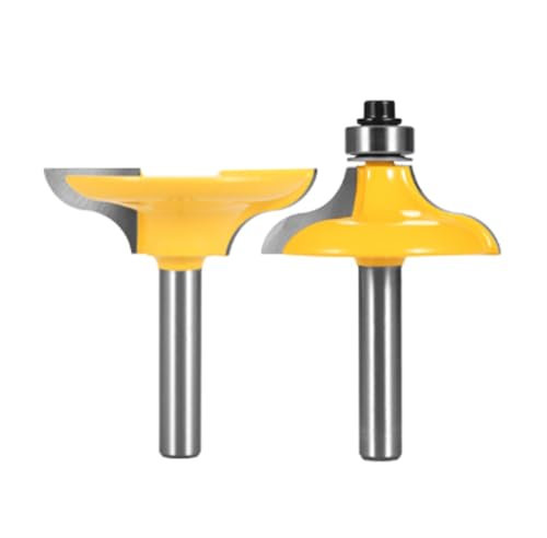 2pcs Matching Entry Door Profile Router Bit Set, 8mm 12mm 1/2-Inch Shank Stile And Rail Router Bit Woodworking Milling Cutters(8mm)