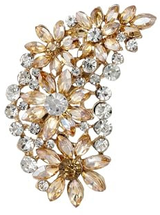 Personality Vintage Alloy Stained Glass Brooch Feminine Pin, 2356 Champagne