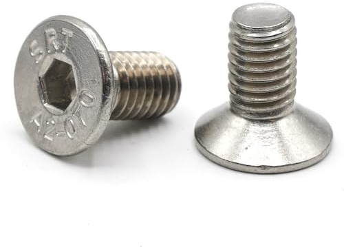 10 viti FHC M8 x 16 mm in acciaio inox – Viti svasate esagonali cave in acciaio inossidabile A2 – ISO 10642 viti per metallo testa svasata filettatura completa Vite metrica per dado, chiave a brugola
