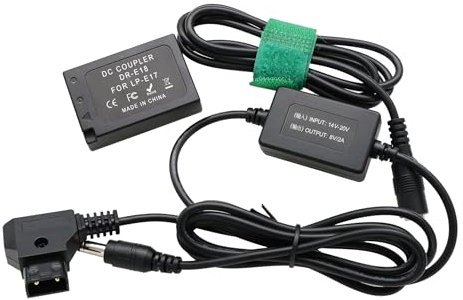 HangTon V-Mount D-TAP auf LP-E17 Attrappe Akku für Canon EOS R8 R10 RP T6s T6i T7i X8i SL2 800D 9000D Kamera, 8V DR-E18