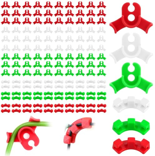 150 Stück Pflanzenbieger Lst Clips Rot Grün Weiß 90 Grad Low Stress Training Clips Pflanzenclips Biegen Pflanzen Training Clips Zur Biegung von Pflanzenrhizomen Änderung der Wachstumsrichtung 2 Größen