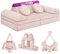 Linodino® Spielsofa Cord Fantasiewelt, Kindersofa-Bausteine mit Cord-Bezug - Stapelsteine für Kinder - Kindercouch, Sofa-Kuschelecke im Kinderzimmer | Schaumstoff-Softbausteine (Prinzessin Rosa)