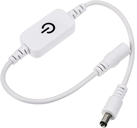 Variateur Tactile pour Bande LED 12v, Contrôle Lumineux 4a 50w | Réglage sans Scintillement, Boîtier Plastique Blanc, Module On/off, pour Installation 12v et Usage Intérieur