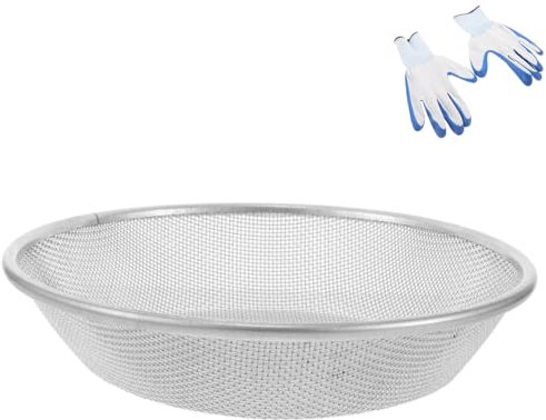 ibasenice Bodensieb Mit Netz Steingartensieb Für Erde Sand Und Kompost Geeignet Gallonen-Eimer Für Kleine Kies Und Boden