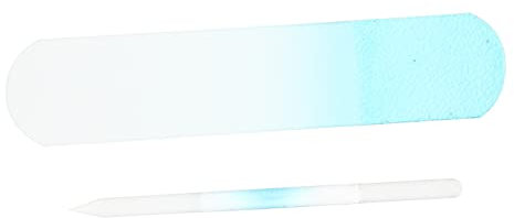 WOFASHPURET 2piezas Limas De Uñas De Vidrio Para Mujeres y Hombres Diseño Cilíndrico Esmerilado Limas Profesionales Reutilizables Para Uñas Naturales Lavables y Duraderas Mango Azul Antidesliz