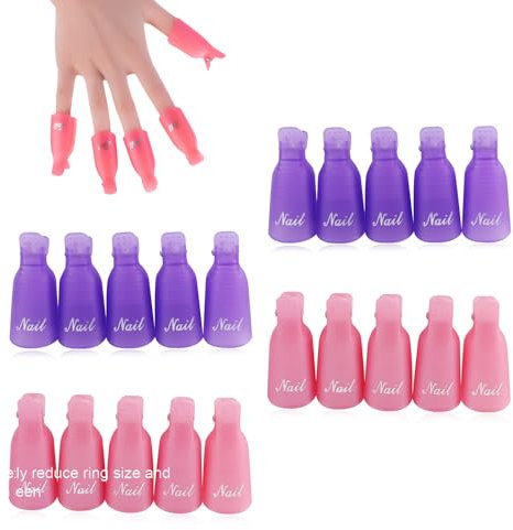 Gel Nail Polish Remover Clips - TRACOMPAN 20PCS Reusable Professional Acrylic Varnish Remover Pads | Nails Art Gel Cap Soak Off Clip UV Manicure Acrylic Nails Wrap Tool