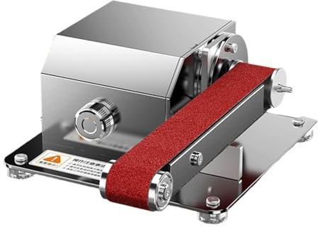 perfk Mini levigatrice a nastro, lucidatrice, taglierina multifunzionale, affilacoltelli, levigatrice per legno, metallo, fai da te, artigianato