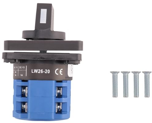 Agmoctz - Interruptor de cambio de cámara rotativo de control a 8 terminales a 5 posiciones de 20 A, color negro y azul