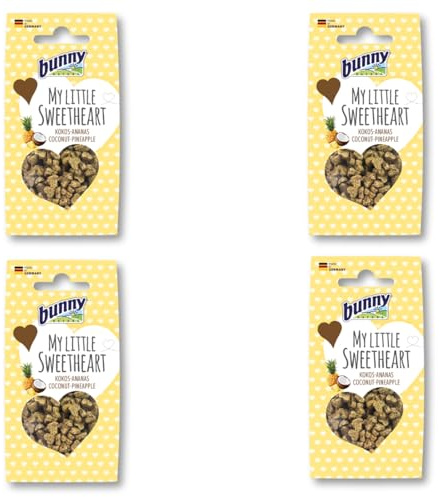 Bunny Nature My Little Sweetheart - Kokos-Ananas | 4er Pack | 4 x 30 g | Ergänzungsfuttermittel für Nager