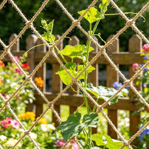 1 m x 5 m natürliches Jute-Gartennetz für Kletterpflanzen und Gemüseunterstützung