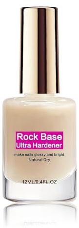 Rock Base Nail Strengthener, Nail Hardener for Soft, Thin, Brittle Nails | Nail Repair for Damaged Nails, Anti-split & Breakage Protection, Builds Thicker Nail Beds, Advanced Nail Strengthening
