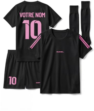 Maillot de Foot Personnalisé Enfant et Adulte - Ensemble Football avec Nom et Numéro - Maillot Short Chaussettes - Tenue de Sport Personnalisable