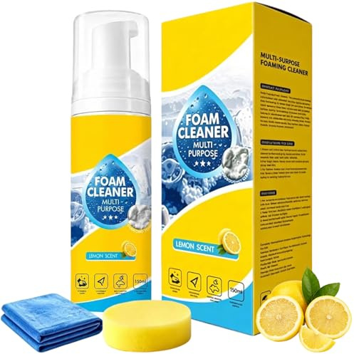 4-in-1 Multi-Enzyme Foam Cleaner, Multi Purpose Enzyme Cleaner | Car Interior Cleaner, Professional Deep Cleaning, Stain Remover Spray for Car Seat Carpet Sofa Kitchen Bathroom