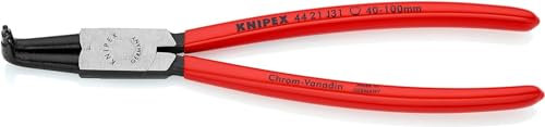 KNIPEX Sicherungsringzange für Innenringe in Bohrungen mit Kunststoff überzogen schwarz atramentiert 215 mm, 44 21 J31