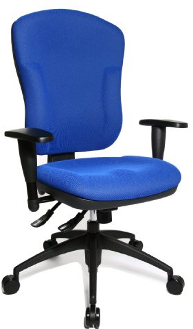 Topstar Wellpoint 30 SY, ergonomischer Bürostuhl, Schreibtischstuhl, Muldensitz, inkl. Armlehnen, Bezug blau