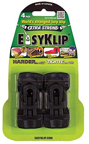 EasyKlip 4101 Midi Tarp Clip, 4-Pack, Black