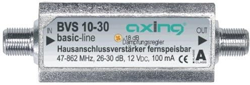 Axing BVS 10-30 Mini Amplificatore di Linea per TV via Cavo, 12 V, 47-862 MHz, 26-30 dB