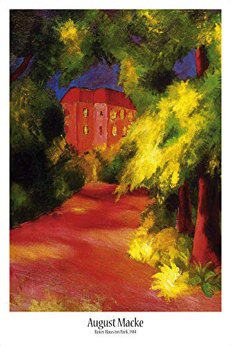 1art1 August Macke Poster Rotes Haus Im Park, 1914 Plakat | Bild 91x61 cm