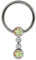 Modern Nature Piercing-Schmuck Brustpiercing Titan Ring in 1,2 x 12 mm mit Kette und 5 mm Stein-Kugeln in multi-klar