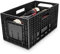 ISOCO Wine Box - 12 Bottle Capacity, Black, Plastic, Tabletop Mount, Wine Bottle Storage