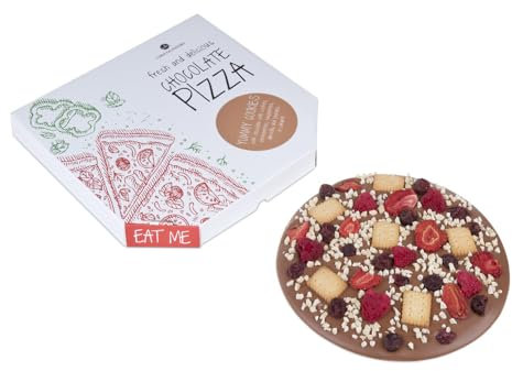 ChocoPizza - Yummy Cookies - Schokoladenpizza mit Zutaten | Witzige Schokolade | Süße Pizza | Weihnachten | Geschenk | Vatertag | Muttertag | Geschenke | Männer | Frauen | Mann | Frau