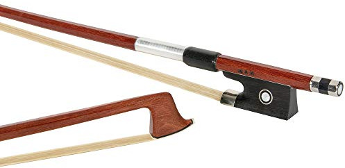 MI&VI NB-510 Brazilwood Violin Bow 4/4 (Full Size) with Ebony Frog | Octagonal Silver Mount | Well Balanced | Light Weight | Mongolian Horse Hair - MIVI Music