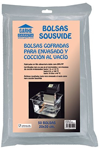 50 Bolsas gofradas para coccion y envasado al vacio 30x40