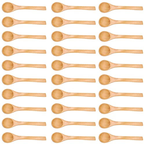 30 stücke Mini Holzlöffel Gewürze Salz Löffel Holz Kochlöffel Schöpfkelle für Kinder