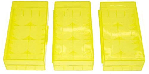 Armerah 18650/16340/CR123A eCig Battery Protective Case Opaque Plastic 3 Pack Yellow