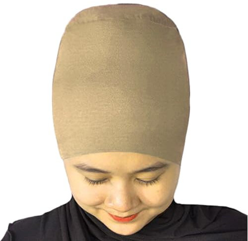 Silk Story Handgefertigter Hijab Volumizer Cap Turban unter Schal Motorhaube Schal Chemo Haar Kopfabdeckung Baumwolle - Beige - Einheitsgröße