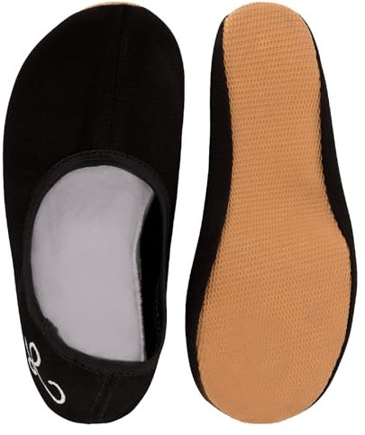 Siegertreppchen Gymnastikschuhe Stoff (Größe 30) Schwarz Turnschläppchen für Mädchen & Jungen - Ballettschuhe atmungsaktiv & rutschfest – Schläppchen – Ballerinas